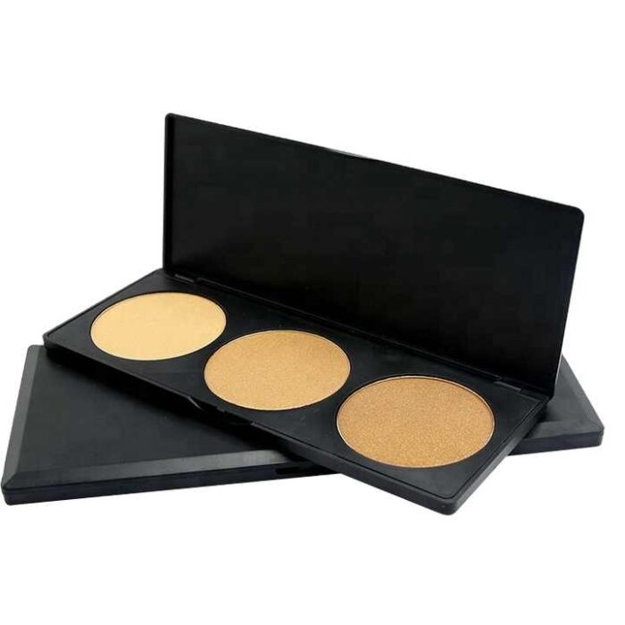 Custom empty pressed powder compact with shimmer finish for brands