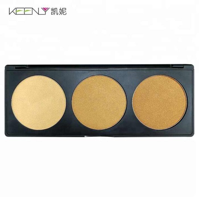 Custom empty pressed powder compact with shimmer finish for brands