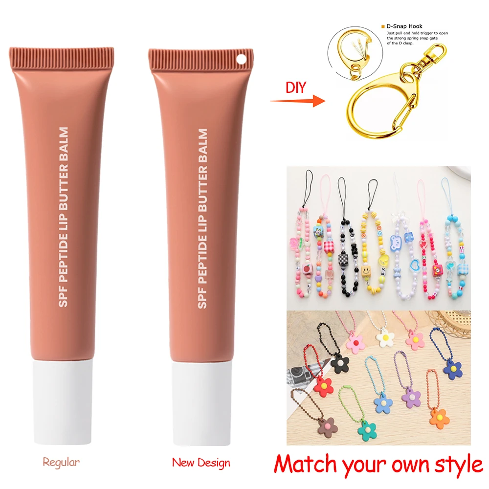 Custom Peptide Lip Gloss with clear gel and shimmer formula.