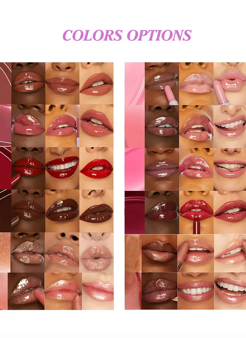 Custom packaging and logo printing options for the private label Lip Gloss.