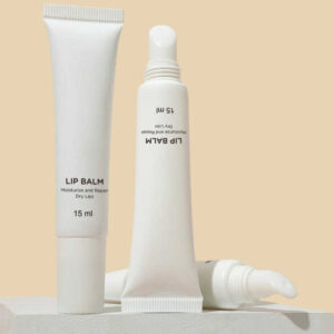 Custom Private Label Lip Balm with Shea Butter and SPF 15 displayed on a clean background.
