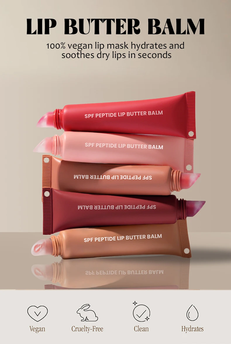 Custom Peptide Lip Gloss with clear gel and shimmer formula.