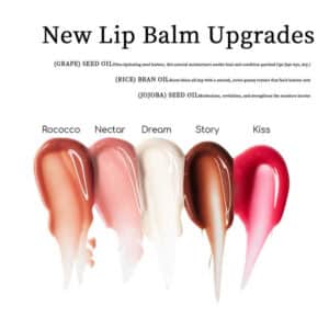 Close-up showing the smooth, creamy application of the moisturizing lip balm