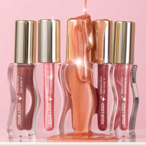 Custom Christmas Lip Gloss with festive packaging and shimmer finish.