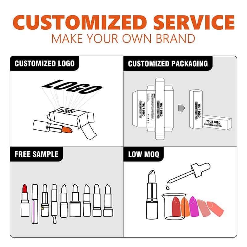 Custom branded shiny lip gloss tube and pink packaging box for private label brands