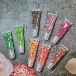 Fruit flavored lip gloss safely applied by a child