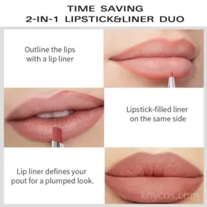 Private Label 2 in 1 Lipstick Lip Liner Pencil - Dual-End Design