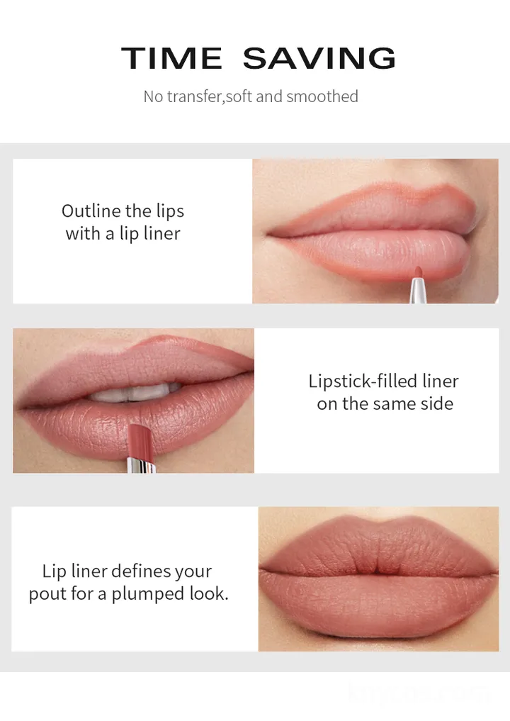 Private Label 2 in 1 Lipstick Lip Liner Pencil - Dual-End Design