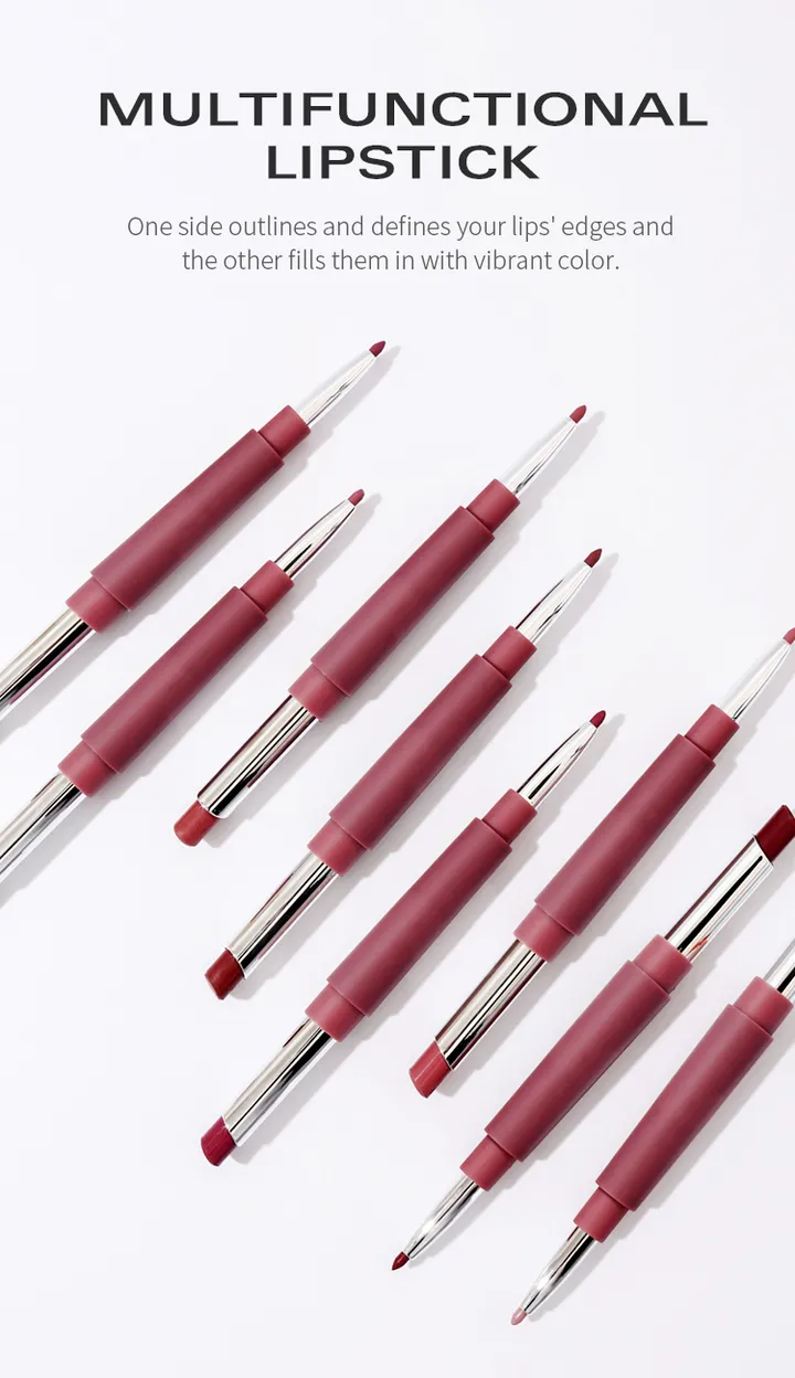 Private Label 2 in 1 Lipstick Lip Liner Pencil - Dual-End Design