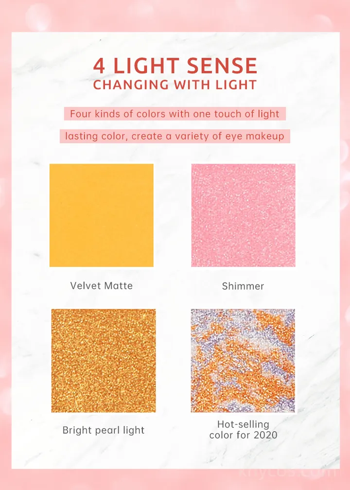 Custom private label eyeshadow palette with YOUR LOGO on cover, showcasing 500-piece MOQ for professional brand launches.