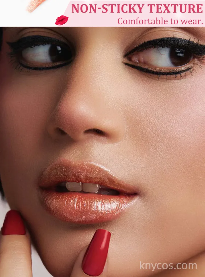 Private label plumping shine lip gloss in sleek tube, featuring multidimensional shine and instant plumping effect for fuller-looking lips.