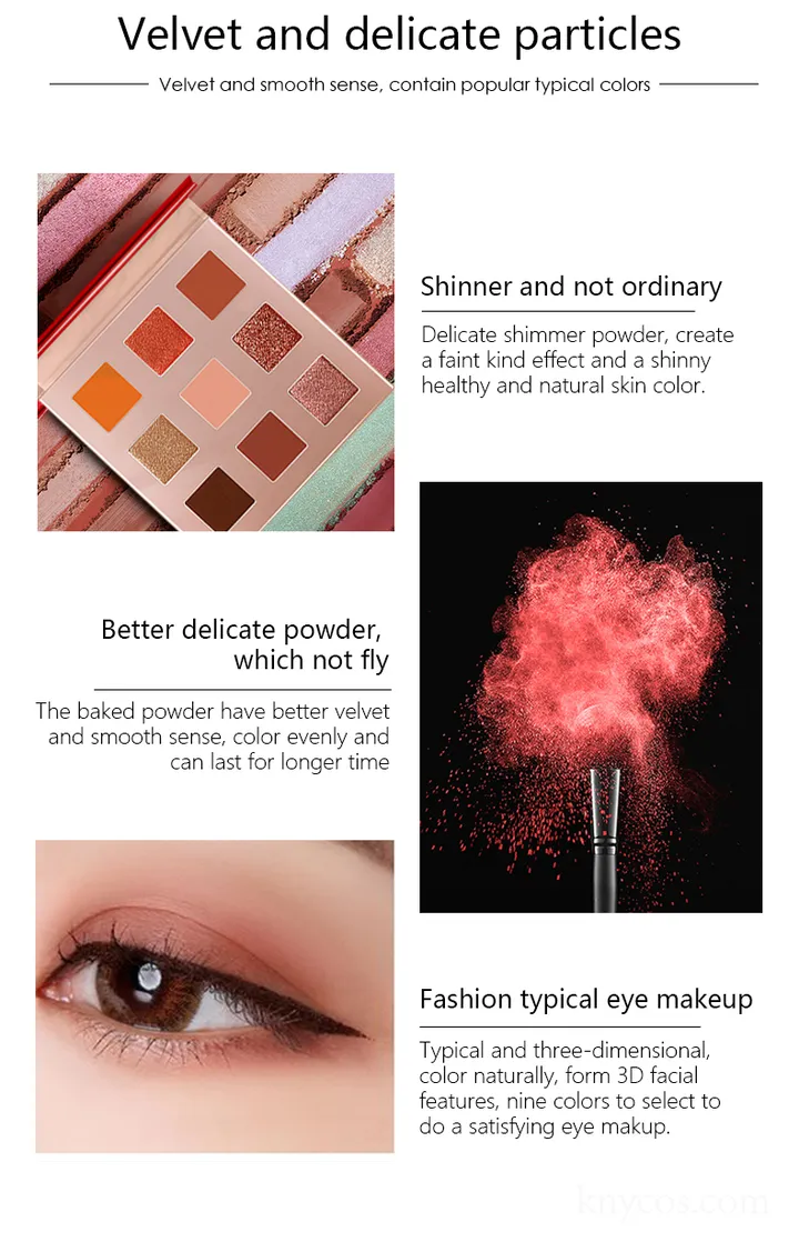 Swatch of high-pigment eyeshadow palette showing velvety soft texture, high color saturation, and blendable mineral-based formula.