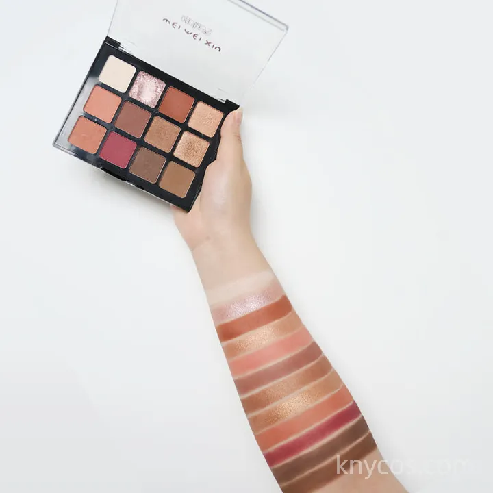 Custom Private Label 12 Color Eyeshadow Palette - High Pigment Matte/Shimmer/Glitter, Waterproof, OEM 100 pcs - Image 3