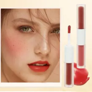Custom 2-in-1 Liquid Blush Private Label - Matte & Shiny Dual-Ended Blush with Cucumber & Aloe, OEM 1,000 pcs