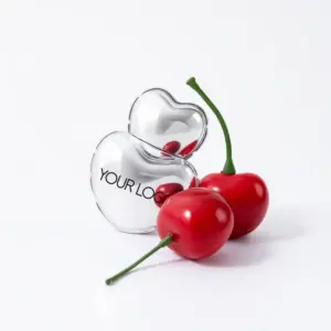 Custom Heart Lip Glaze – Private Label Lip Gloss with Plush Brush, Hydrating Matte Finish for Daily Makeup