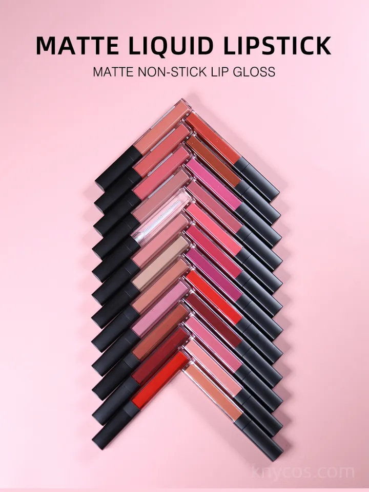 Custom logo placement on mini waterproof matte lip gloss tube for private label beauty brands