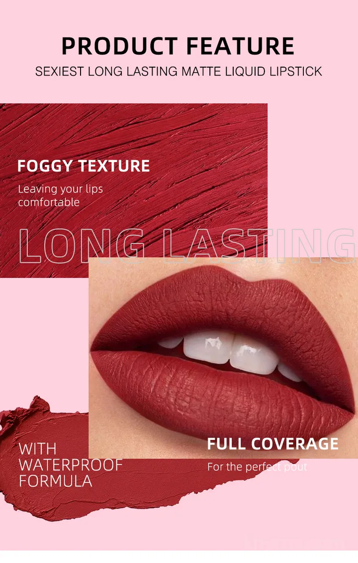 Private label matte lip gloss tube with custom logo placement