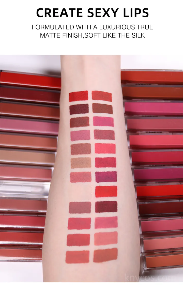 Custom matte lip gloss packaging and logo customization example