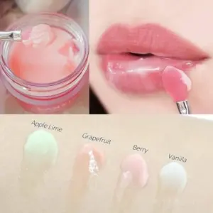 Private label cherry lip sleeping mask in pink jar