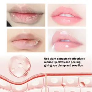 Private label strawberry lip scrub jar with before after effect