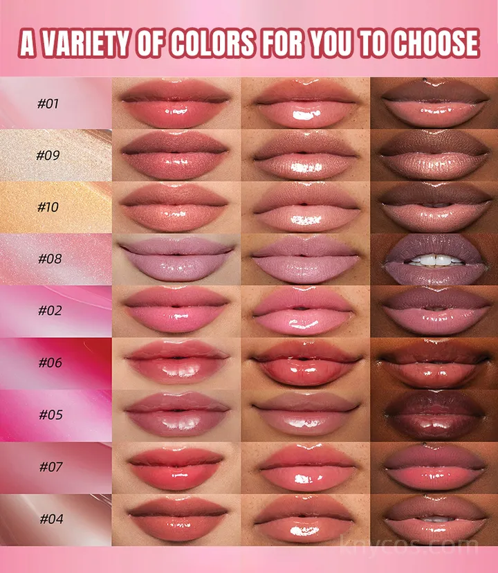 Custom lip plumping gloss before and after showing immediate volume and line smoothing