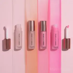 Custom lip plumping gloss jar with shimmer – vegan non-sticky formula