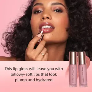 Custom lip plumping gloss jar with shimmer – vegan non-sticky formula