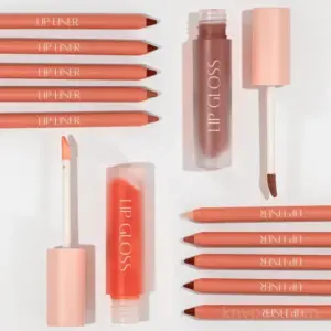 2-in-1 lip gloss and lip liner set: precise liner + matte liquid lipstick