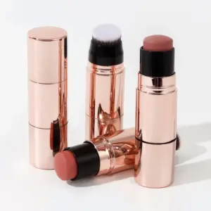 3-in-1 Cream Blush Stick with Brush – Waterproof, Multifunctional for Face, Lips & Eyes, Vegan