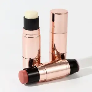3-in-1 Cream Blush Stick with Brush – Waterproof, Multifunctional for Face, Lips & Eyes, Vegan