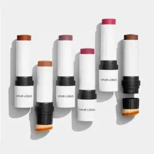 Blush Stick with Brush – Organic Waterproof Cream Blusher, 7 Colors, Vegan