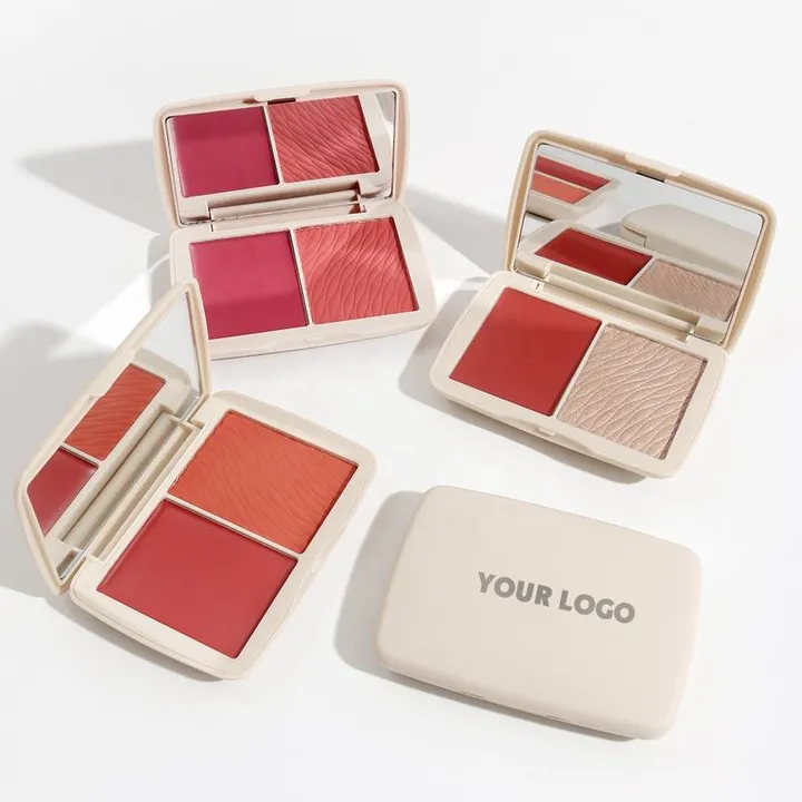 Cream and Powder Blush Palette – Dual Formula, Long Lasting, Waterproof, Vegan - Image 2
