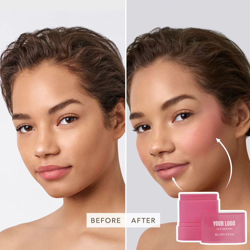 Lip & Cheek Balm Blush Stick – Long-Lasting Mineral Powder, Matte Finish, Vegan