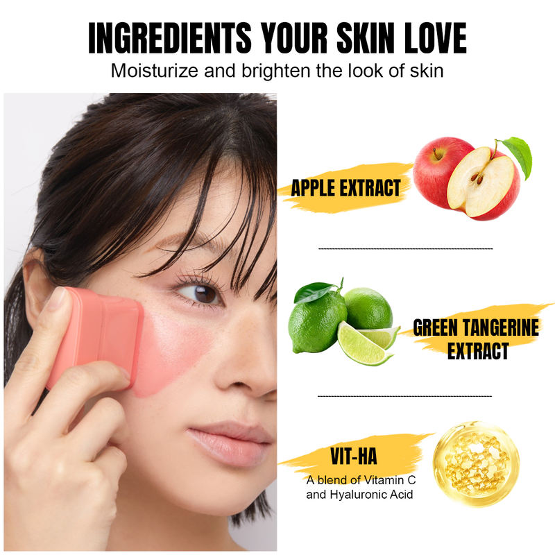 Lip & Cheek Balm Blush Stick – Long-Lasting Mineral Powder, Matte Finish, Vegan