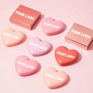 Private Label Blush Palette – Heart Shaped Cream Matte Blush & Shimmer Highlighter, Vegan