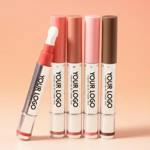 Lip & Cheek Tint – Sweat-Proof 2-in-1 Liquid Blush with Cotton Applicator, High Pigment