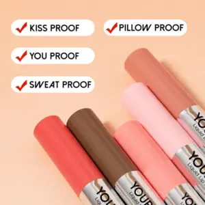 Lip & Cheek Tint – Sweat-Proof 2-in-1 Liquid Blush with Cotton Applicator, High Pigment