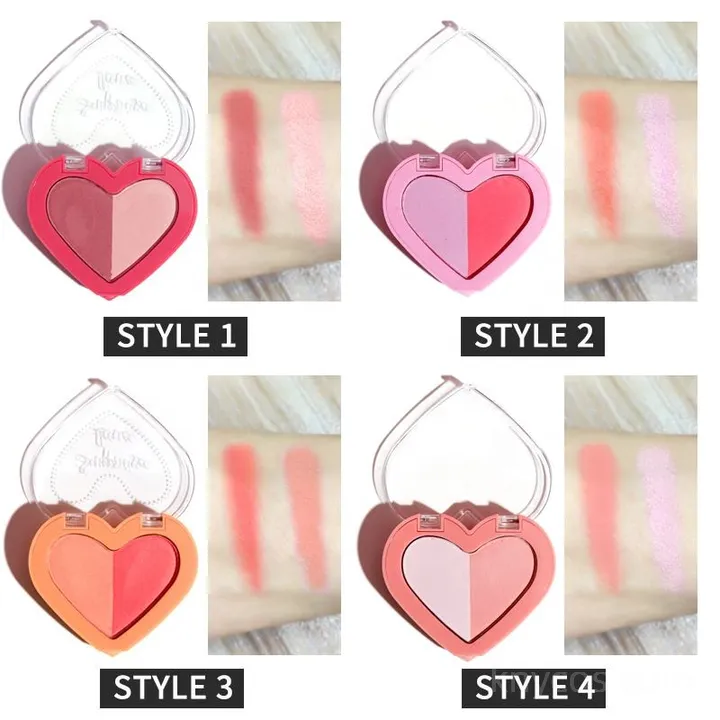 Blush Powder – Heart-Shaped Hydrating Blush with Hyaluronic Acid + Vitamin B5, Soft & Buildable - Image 3