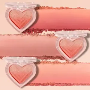 Heart Shaped Gradient Blush Palette – Matte + Shimmer 2-in-1, Travel Size, Vegan