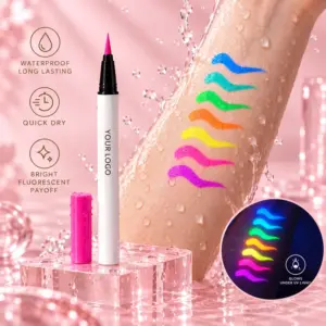 Neon Liquid Eyeliner – 7-Color Fluorescent Waterproof Eye Liner Pencil, Vegan