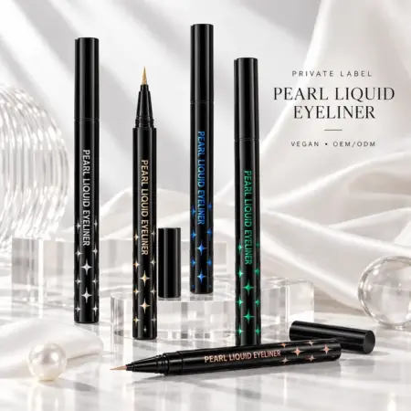 Pearl Liquid Eyeliner – Private Label Pearl Shimmer Waterproof Eye Liner Pen, Vegan