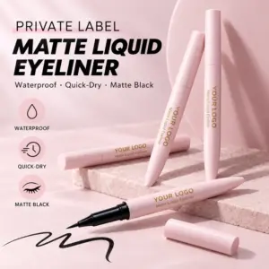 Private Label Matte Liquid Eyeliner – Custom OEM Waterproof Black Eye Liner, Quick-Dry