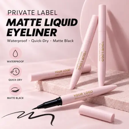 Private Label Matte Liquid Eyeliner – Custom OEM Waterproof Black Eye Liner, Quick-Dry