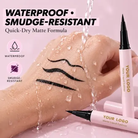 Private Label Matte Liquid Eyeliner – Custom OEM Waterproof Black Eye Liner, Quick-Dry