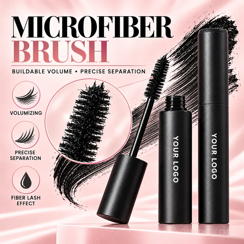 Private label fiber lash mascara – waterproof volume mascara in black tube
