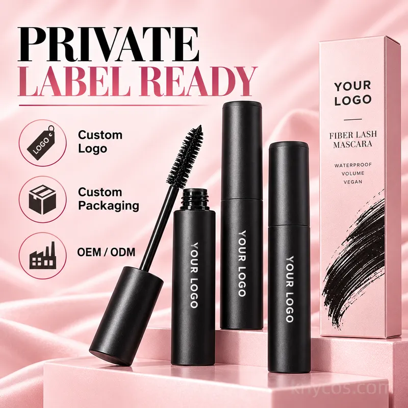 Private label fiber lash mascara – waterproof volume mascara in black tube
