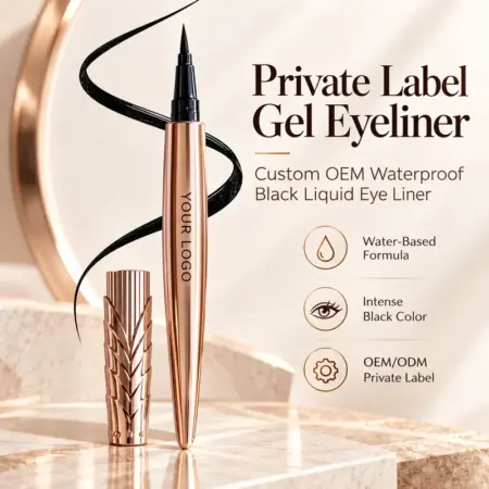 Private Label Gel Eyeliner – Custom OEM Waterproof Black Liquid Eye Liner, Water-Based